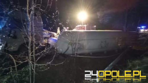 Samochód ciężarowy uderzył w drzewo. Utrudnienia ma DK 45