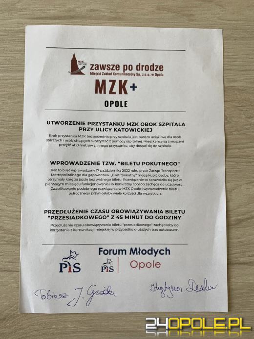 Politycy PiS chcą "biletu pokutnego MZK" i przywrócenia przystanku Katowicka-Szpital