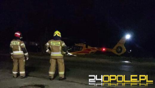 Śmigłowiec LPR lądował w Leśnicy. Mężczyzna poparzył się materiałami pirotechnicznymi