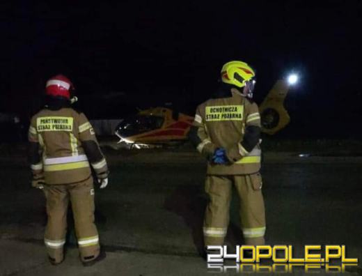 Śmigłowiec LPR lądował w Leśnicy. Mężczyzna poparzył się materiałami pirotechnicznymi