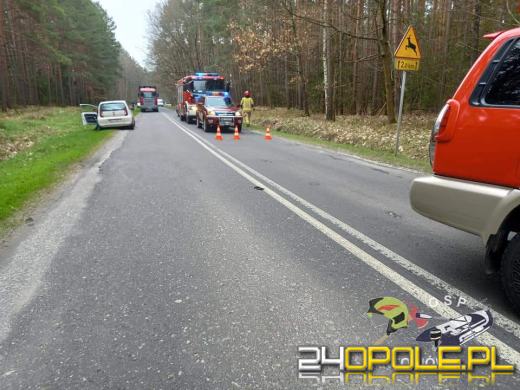 Całkowicie zablokowana DW463 w Dylakach. Zderzyły się dwie osobówki