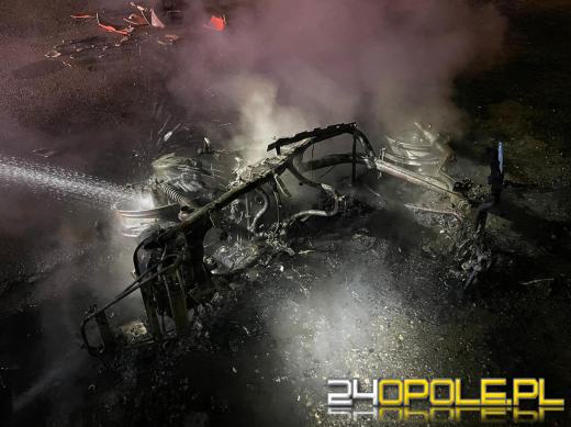 Strażacy wezwani do pożaru w nocy. Skuter spłonął w Kędzierzynie-Koźlu