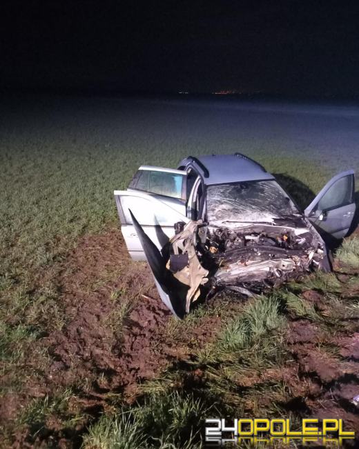 Samochód osobowy wypadł z drogi na DK45