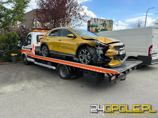 Zderzenie trzech pojazdów na ulicy Hallera w Opolu