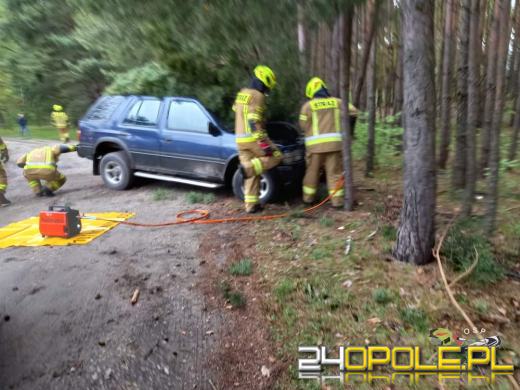 Biestrzynnik. Auto uderzyło w drzewo. Kierowca - senior był pijany