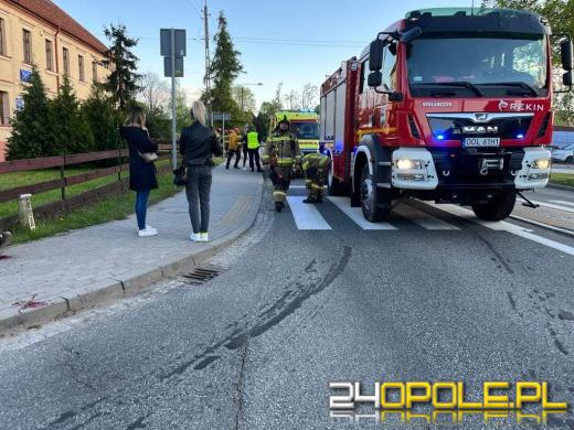 Zderzenie motocykla z samochodem osobowym w Gorzowie Śląskim