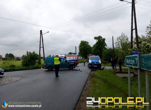 Wypadek w gminie Wołczyn. Poszkodowana kobieta w ciąży
