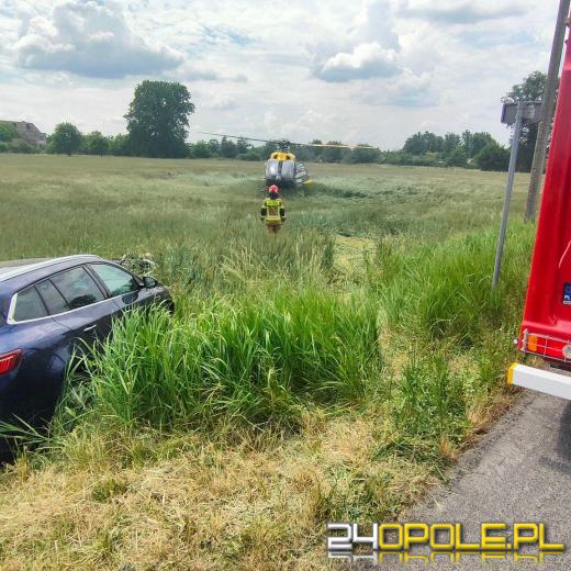 Wypadek z udziałem jednośladu w powiecie kluczborskim. Lądował LPR