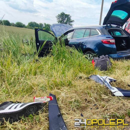 Wypadek z udziałem jednośladu w powiecie kluczborskim. Lądował LPR