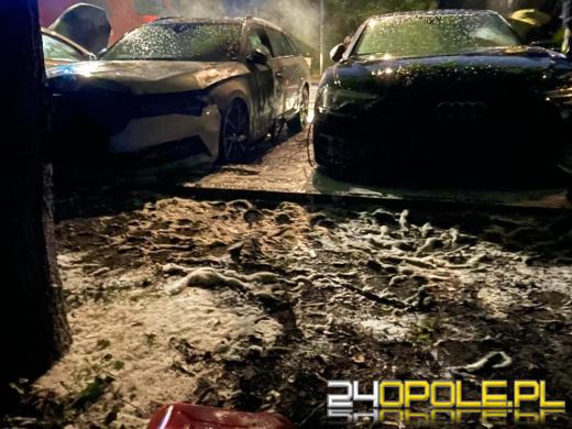 Pożar 3 samochodów osobowych w Kędzierzynie-Koźlu. Podpalacz zostawił ślady