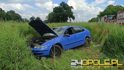 Dachowanie w powiecie namysłowskim. Ranna kobieta trafiła do szpitala