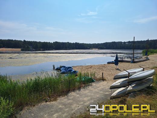 Jezioro średnie w Turawie kwitnie. Trwają prace na wodzie