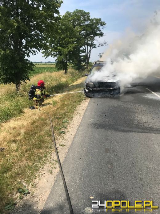Pożar samochodu osobowego w Namysłowie