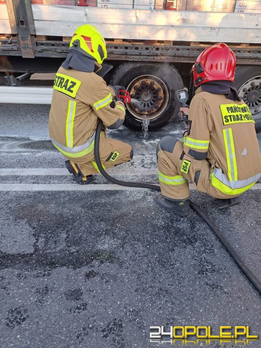 Pożar opony w samochodzie ciężarowym. Zdarzenie mogło mieć fatalne skutki