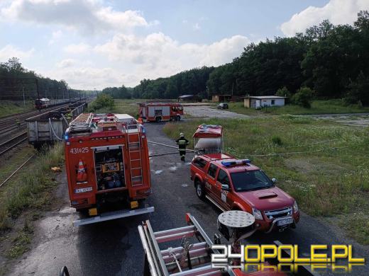 Pożar miału w składzie towarowym w gminie Kluczbork