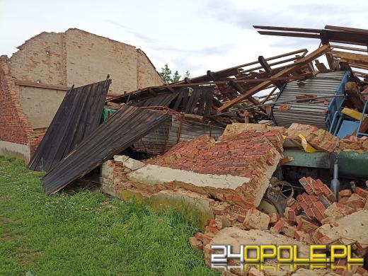 Pół miliona złotych strat po zawaleniu się stodoły na skutek burzy w Opolu