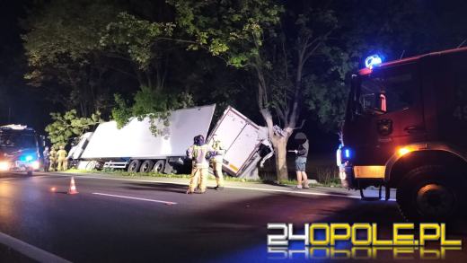Kierujący ciężarówką wpadł do rowu w powiecie strzeleckim
