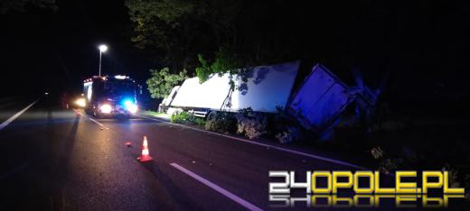 Kierujący ciężarówką wpadł do rowu w powiecie strzeleckim