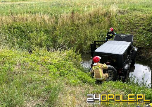 Nie zauważył rowu i do niego wjechał