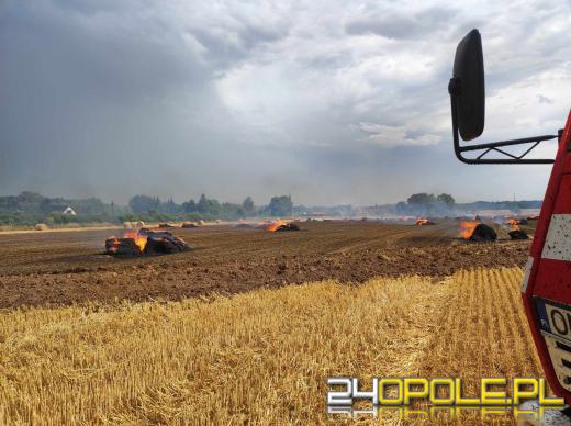 Pożar ścierniska i prasy do słomy w gminie Otmuchów
