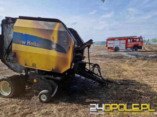 Pożar ścierniska i prasy do słomy w gminie Otmuchów