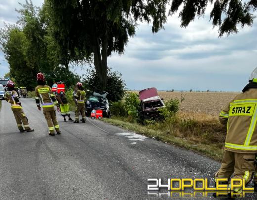 Zderzenie Opla i Forda na trasie Łosiów - Jasiona