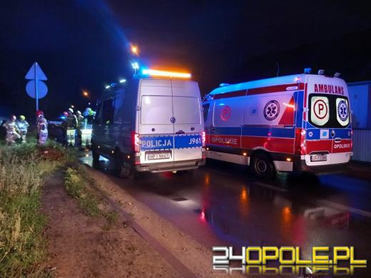 Samochód wypadł z drogi i uderzył w słup