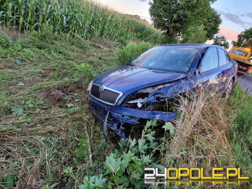 Wypadek 2 samochodów osobowych na trasie Jakubowice-Krzyków