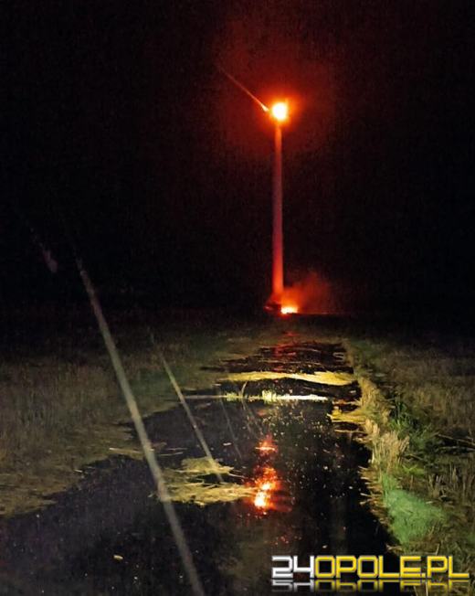 Pożar turbiny wiatrowej w powiecie kędzierzyńsko-kozielskim