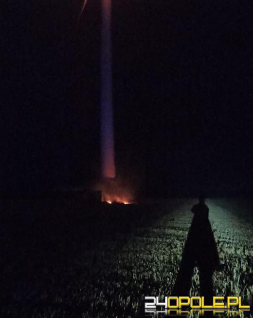 Pożar turbiny wiatrowej w powiecie kędzierzyńsko-kozielskim
