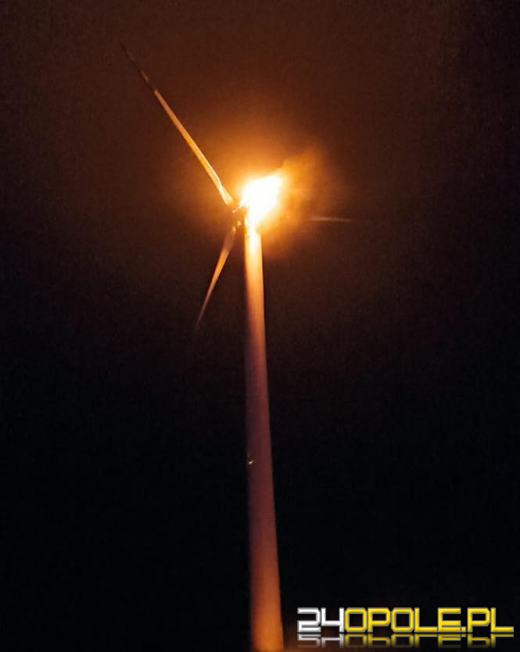 Pożar turbiny wiatrowej w powiecie kędzierzyńsko-kozielskim