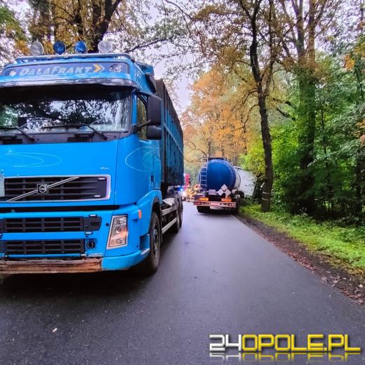 Dwa samochody ciężarowe zderzyły się w powiecie kluczborskim