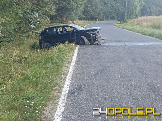 Chróścina: Kierowca ranny po tym, jak wjechał do rowu