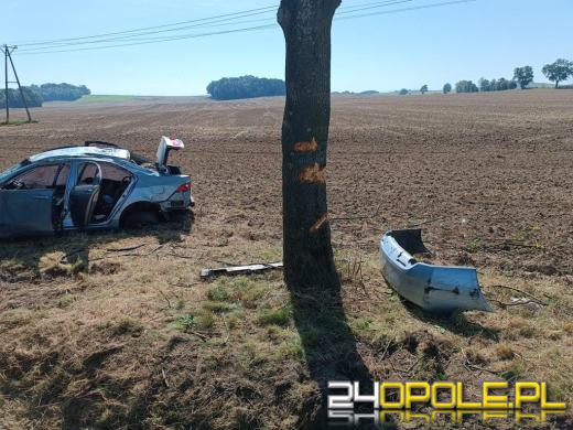 Nietrzeźwy 39-latek rozbił auto na drzewie i uciekł