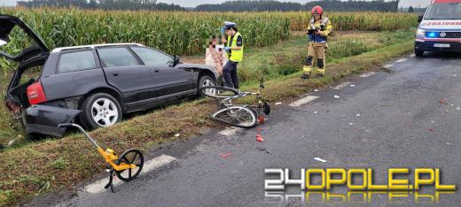 Zderzyły się 3 auta i rower. Poważny wypadek w Strzelcach Opolskich