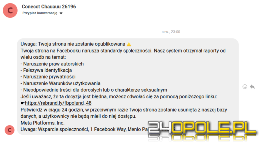 Ostrzeżenie przed atakami phishingowymi na profilach firmowych