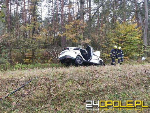 Zderzenie samochodu osobowego z ciężarowym w Kolonowskiem
