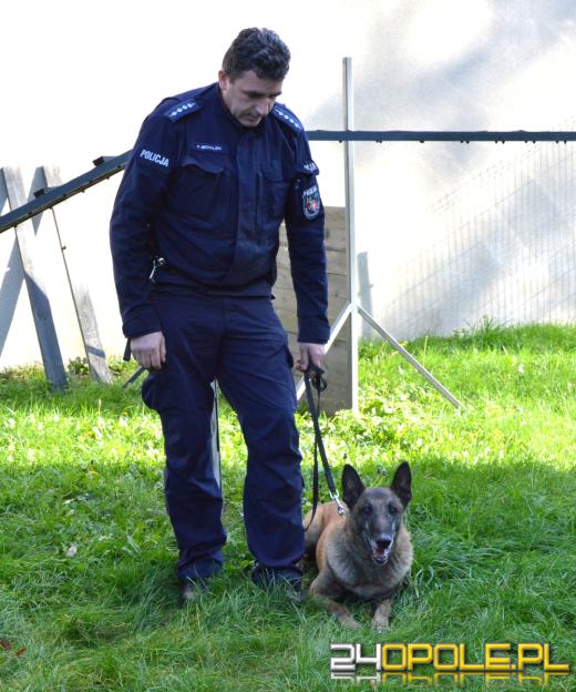 Policyjny pies Dżony po 10 latach służby przeszedł na emeryturę