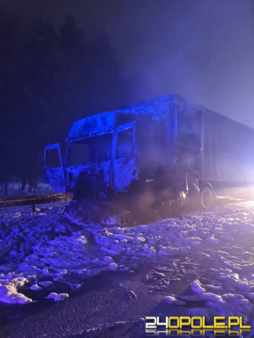 Pożar samochodu ciężarowego na opolskim odcinku A4