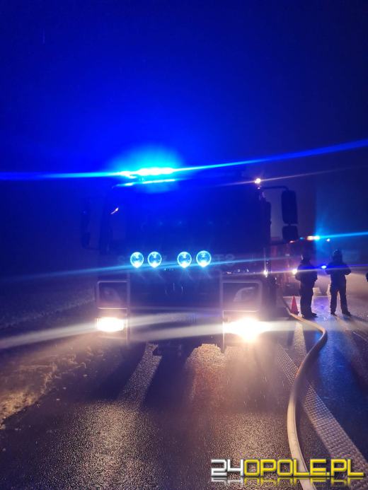 Pożar samochodu ciężarowego na opolskim odcinku A4