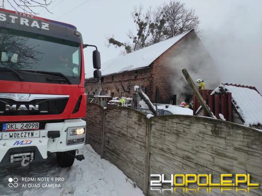 Pożar samochodu w garażu miejscowość Krzywiczyny