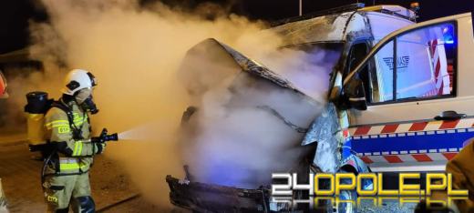 Pożar samochodu na autostradzie A4