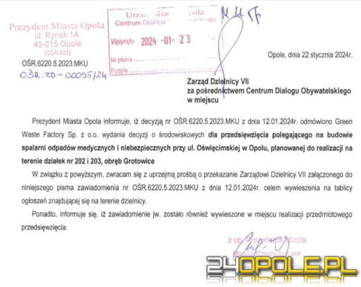 Nie będzie spalarni odpadów medycznych na Metalchemie