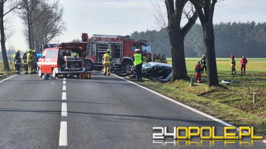 Wypadek na drodze DK45. Droga zablokowana