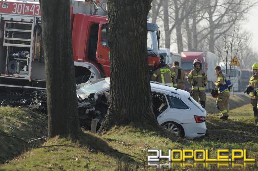 Wypadek na drodze DK45. Droga zablokowana