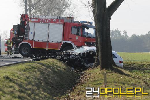 Wypadek na drodze DK45. Droga zablokowana