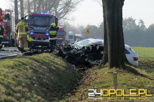 Wypadek na drodze DK45. Droga zablokowana