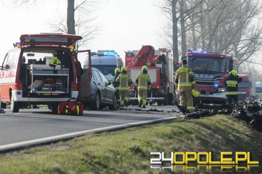 Wypadek na drodze DK45. Droga zablokowana
