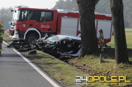 Wypadek na drodze DK45. Droga zablokowana