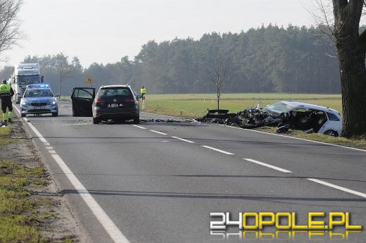 Wypadek na drodze DK45. Droga zablokowana